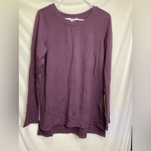 TEAGAN FEATHER FLEECE STEP-HEM TUNIC Burgundy